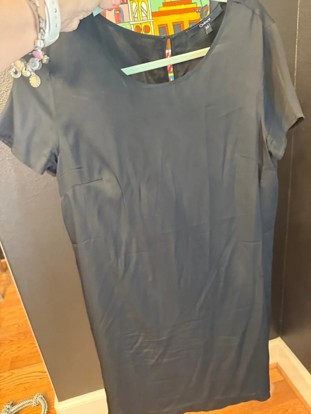 Quince Black Short-Sleeve Shift Tunic Dress - Picture 4 of 4